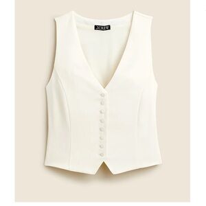 J. Crew Ivory Crepe Vest